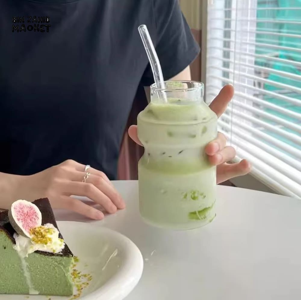 HEAT-RESISTANT GLASS CUP – ELEGANT DESIGN FOR COFFEE & ICED TEA