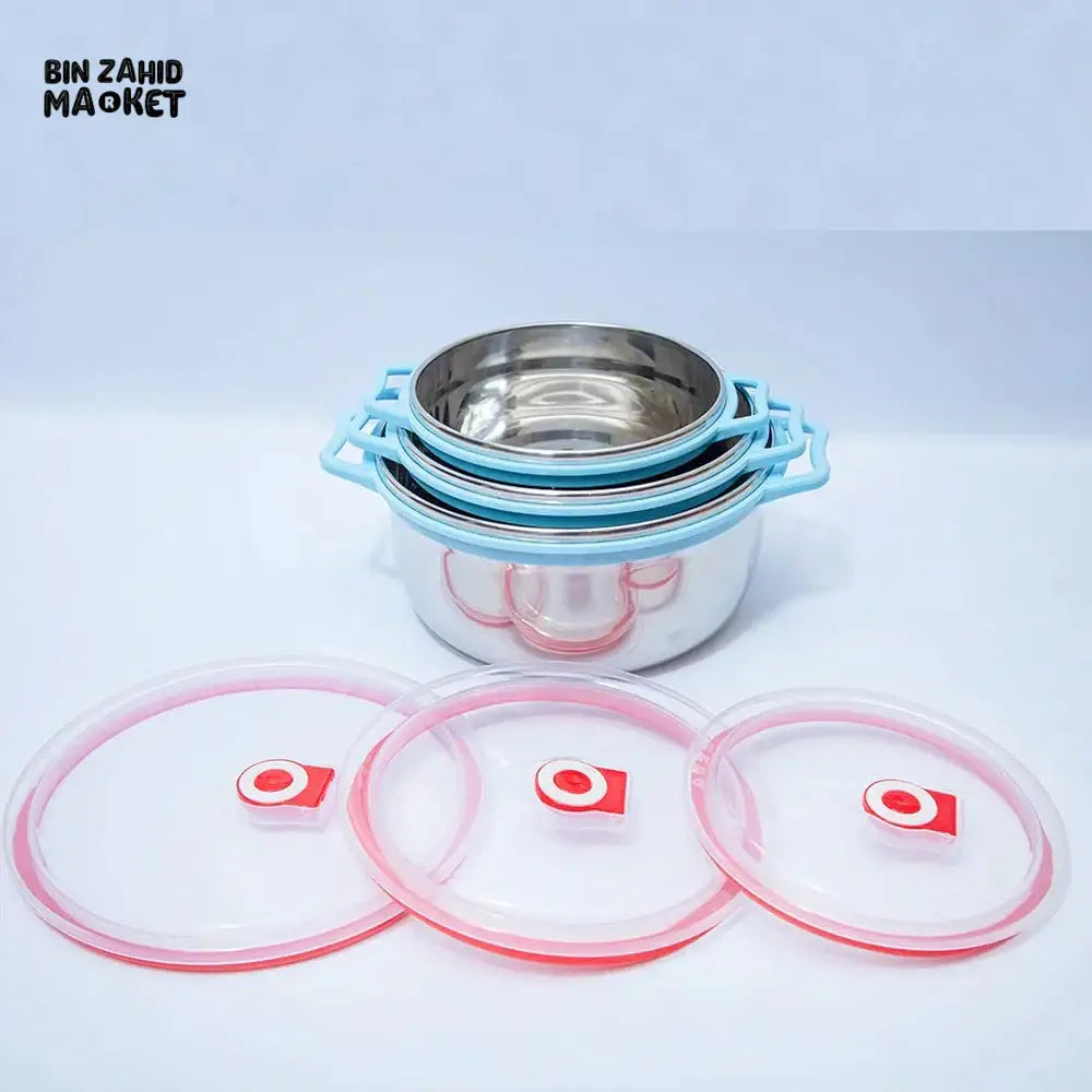 HEAVY-DUTY 3-PIECE STAINLESS STEEL FOOD CONTAINER SET – BPA-FREE LIDS