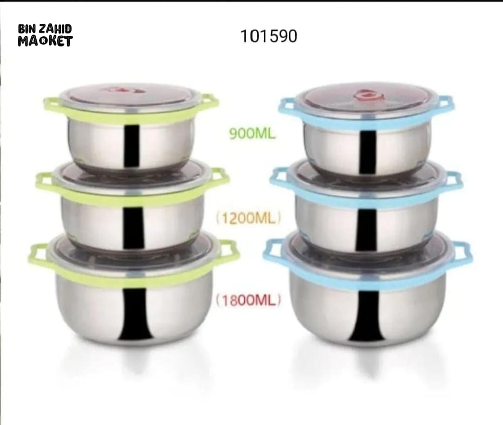 HEAVY-DUTY 3-PIECE STAINLESS STEEL FOOD CONTAINER SET – BPA-FREE LIDS