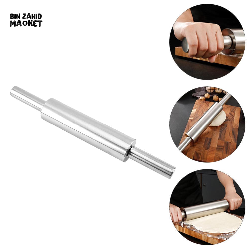 HEAVY DUTY STAINLESS STEEL ROLLING PIN – PERFECT FOR COOKIE & PASTRY DOUGH