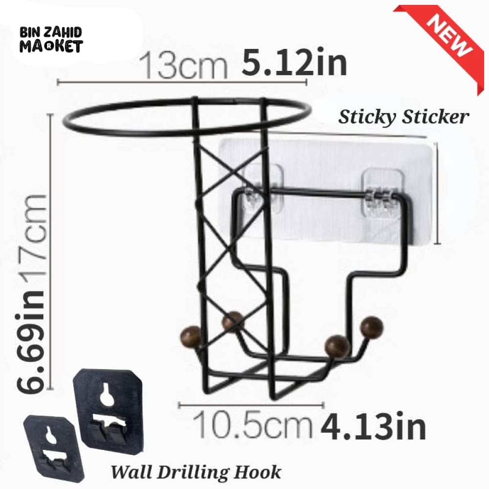 HELMET CAP & ACCESSORY WALL STAND – HEAVY-DUTY STORAGE HOOK ORGANIZER