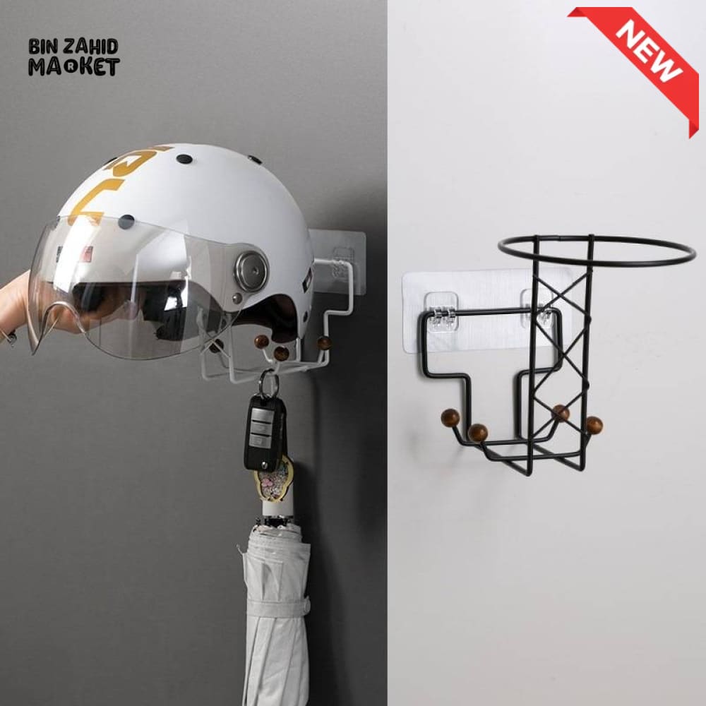HELMET CAP & ACCESSORY WALL STAND – HEAVY-DUTY STORAGE HOOK ORGANIZER