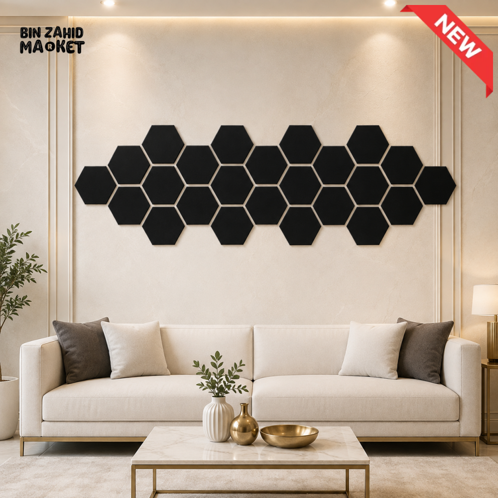 HEXAGON HONEYCOMB MIRROR WALL DECOR SET