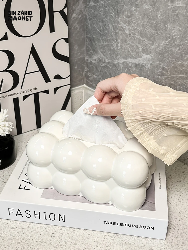 HIGH AESTHETIC TISSUE BOX – PREMIUM TISSUE STORAGE FOR HOME & LIVING ROOM CREAM STYLE NAPKIN BOX