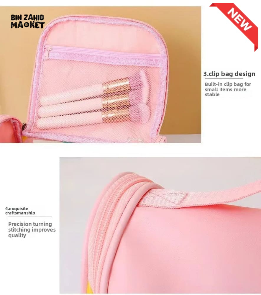 HIGH AESTHETIC TRANSPARENT TRAVEL MAKEUP TOILETRY BAG – LARGE CAPACITY WATERPROOF PORTABLE PU HANDHELD