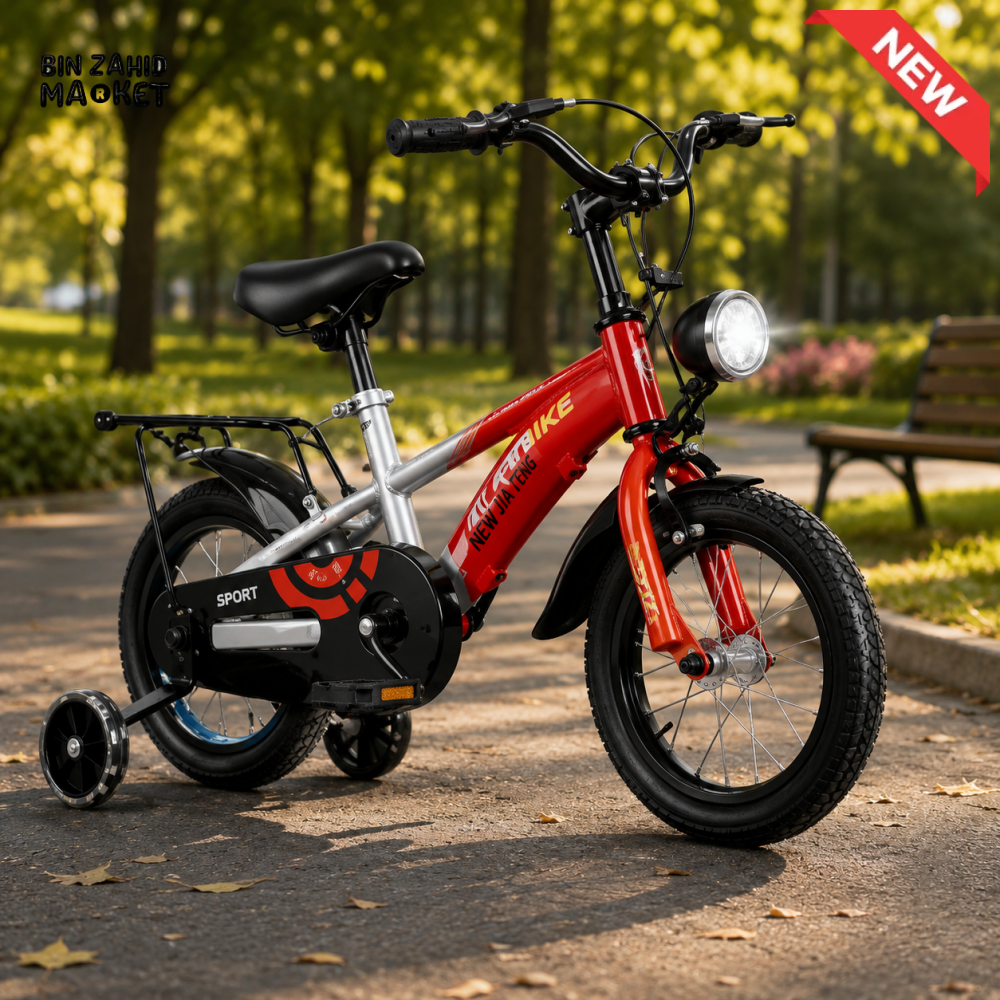 HILAND 16’’ KIDS BICYCLE WITH TRAINING WHEELS FOR BOYS & GIRLS – RED