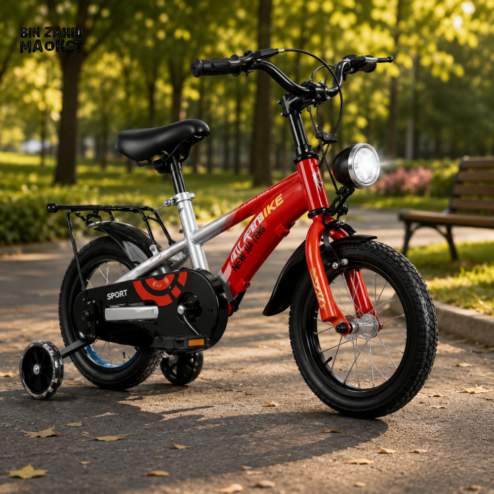 HILAND 16’’ KIDS BICYCLE WITH TRAINING WHEELS FOR BOYS & GIRLS – RED