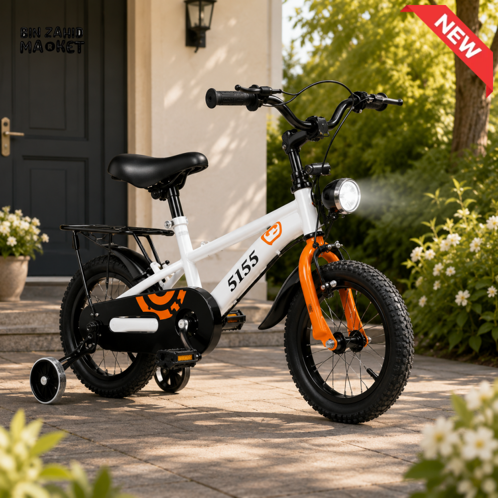 HILAND KIDS BICYCLE WITH TRAINING WHEELS FOR BOYS & GIRLS – WHITE