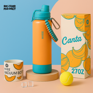 HILEE FLASK 27OZ SWEET HARVEST EDITION HOT & COLD VACUUM TUMBLER - CANTALOUPE