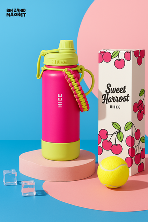 HILEE FLASK 27OZ SWEET HARVEST EDITION HOT & COLD VACUUM TUMBLER - CHERRY