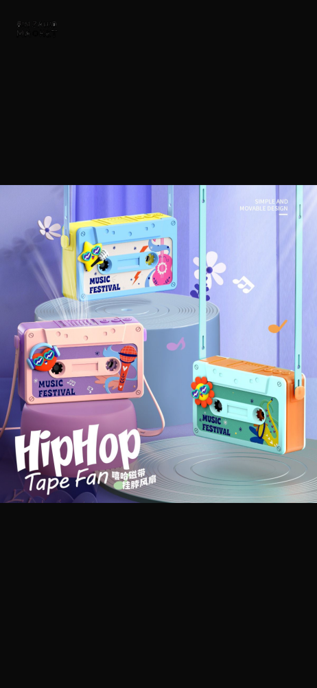 HIP-HOP MODERN COOL: CASSETTE STYLE NECK FAN & VOICE RECORDER