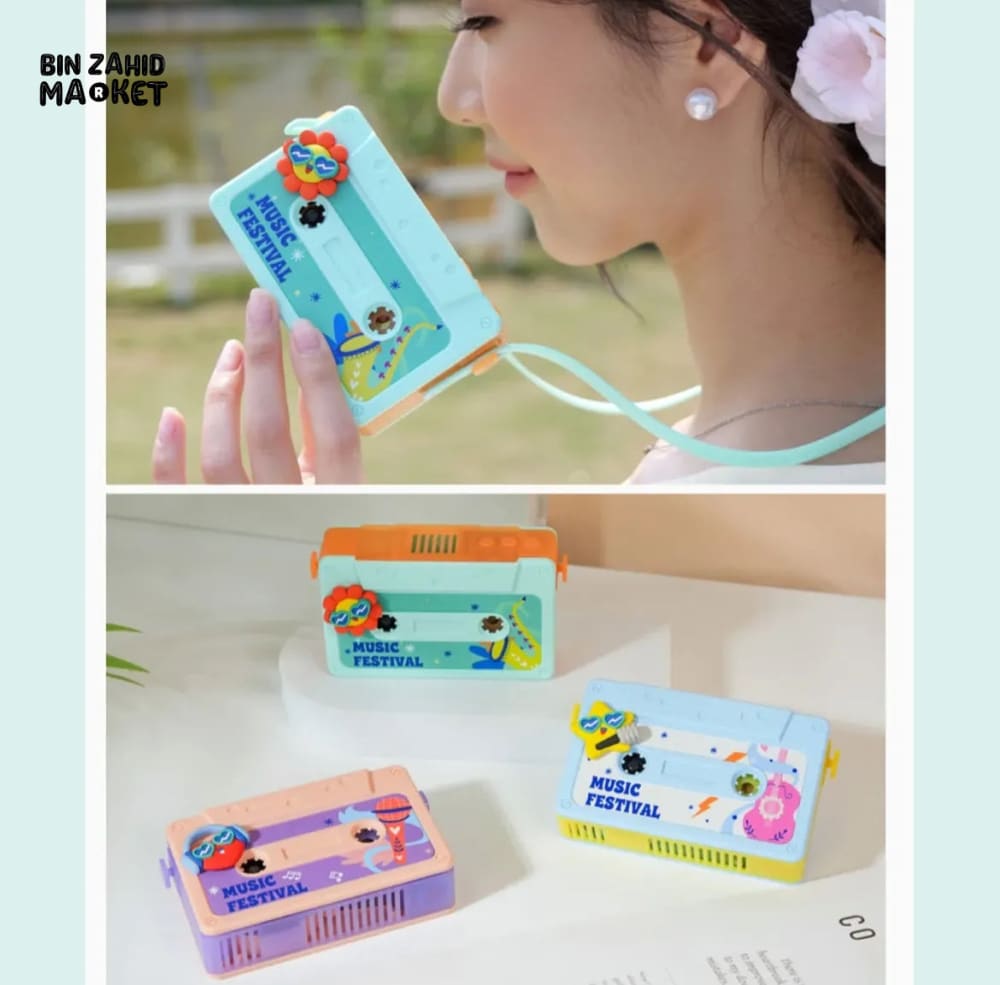 HIP-HOP MODERN COOL: CASSETTE STYLE NECK FAN & VOICE RECORDER