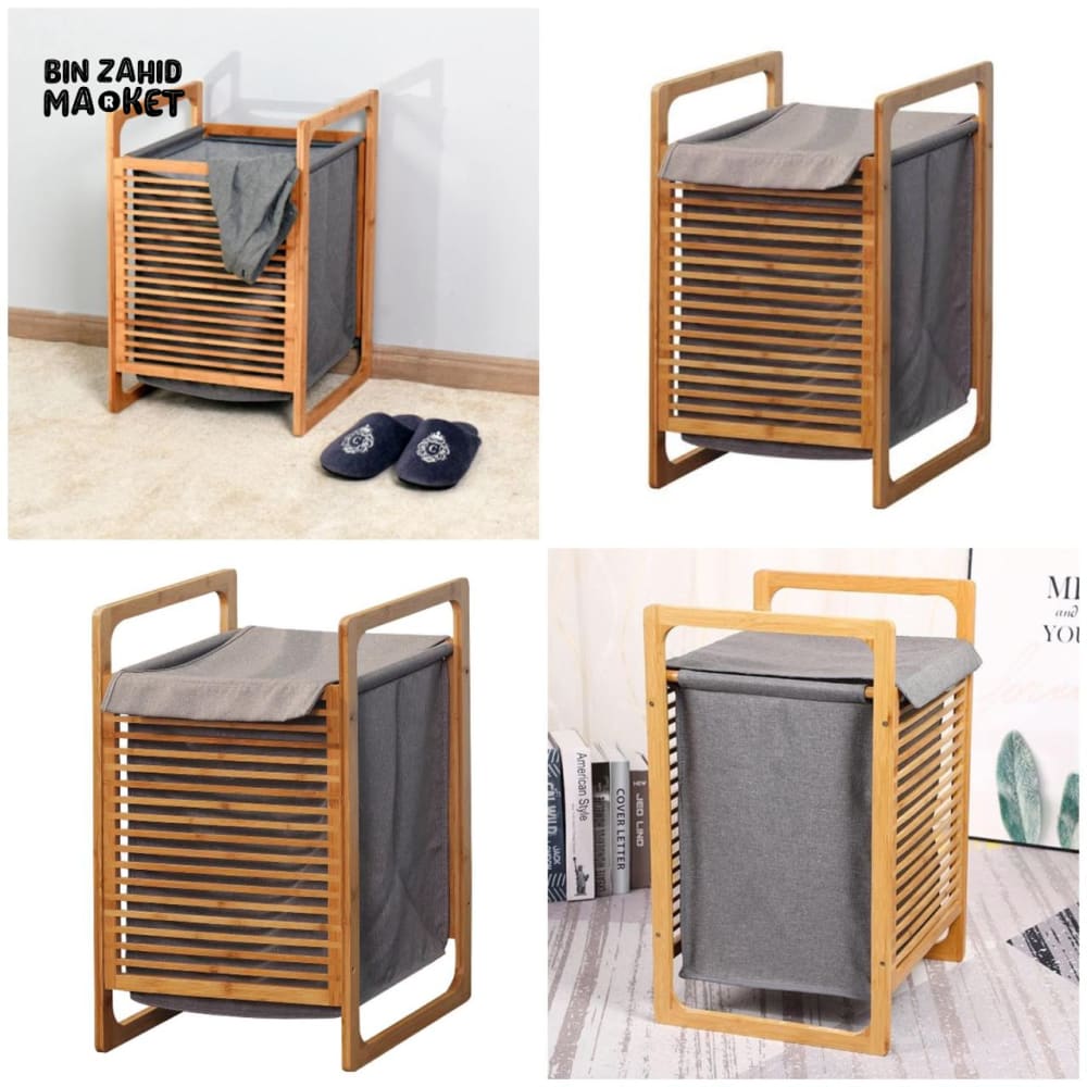 HOMDELUX BAMBOO LAUNDRY BASKET - 1-TIER
