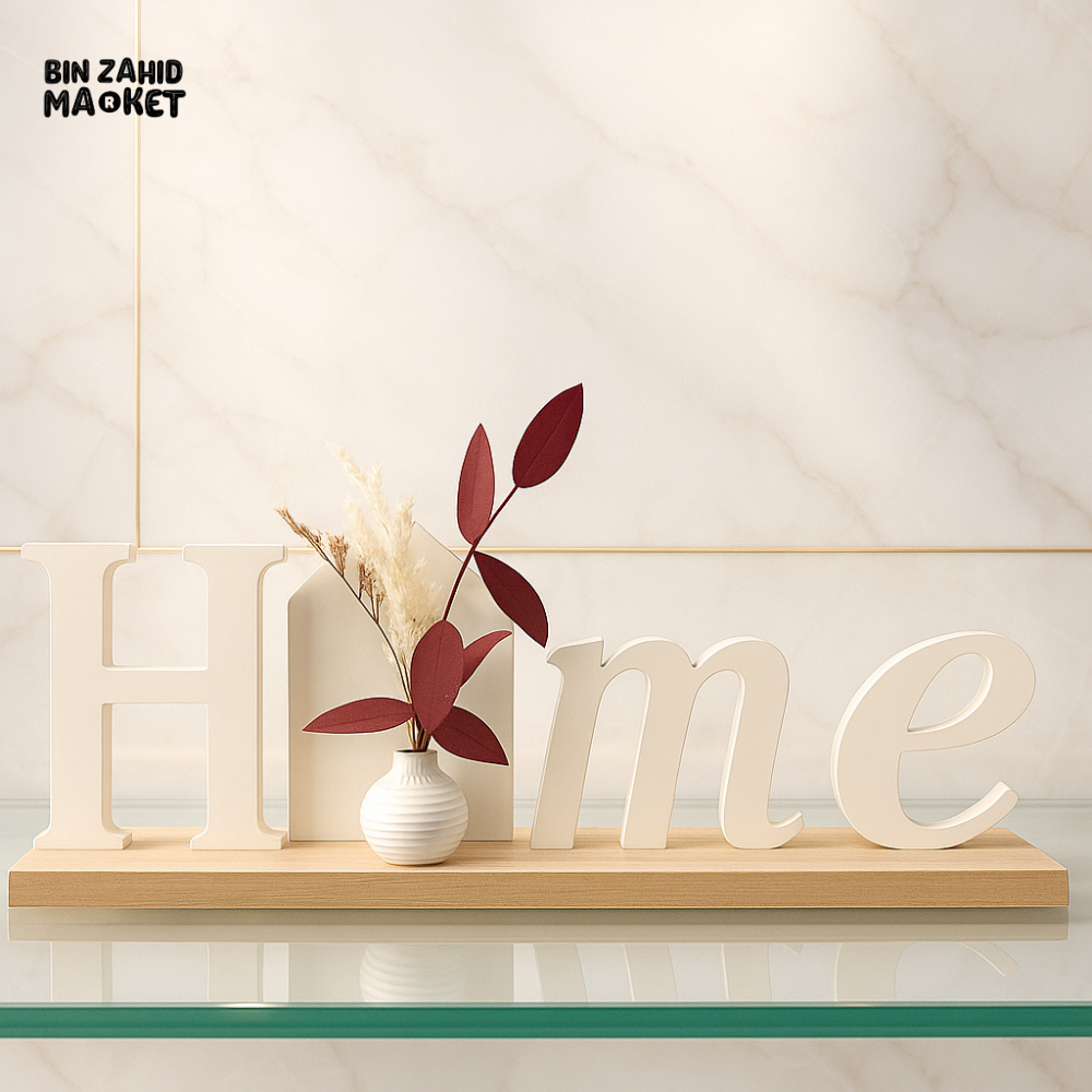 HOME LETTER TABLE DECOR – MINIMAL VASE ARRANGEMENT