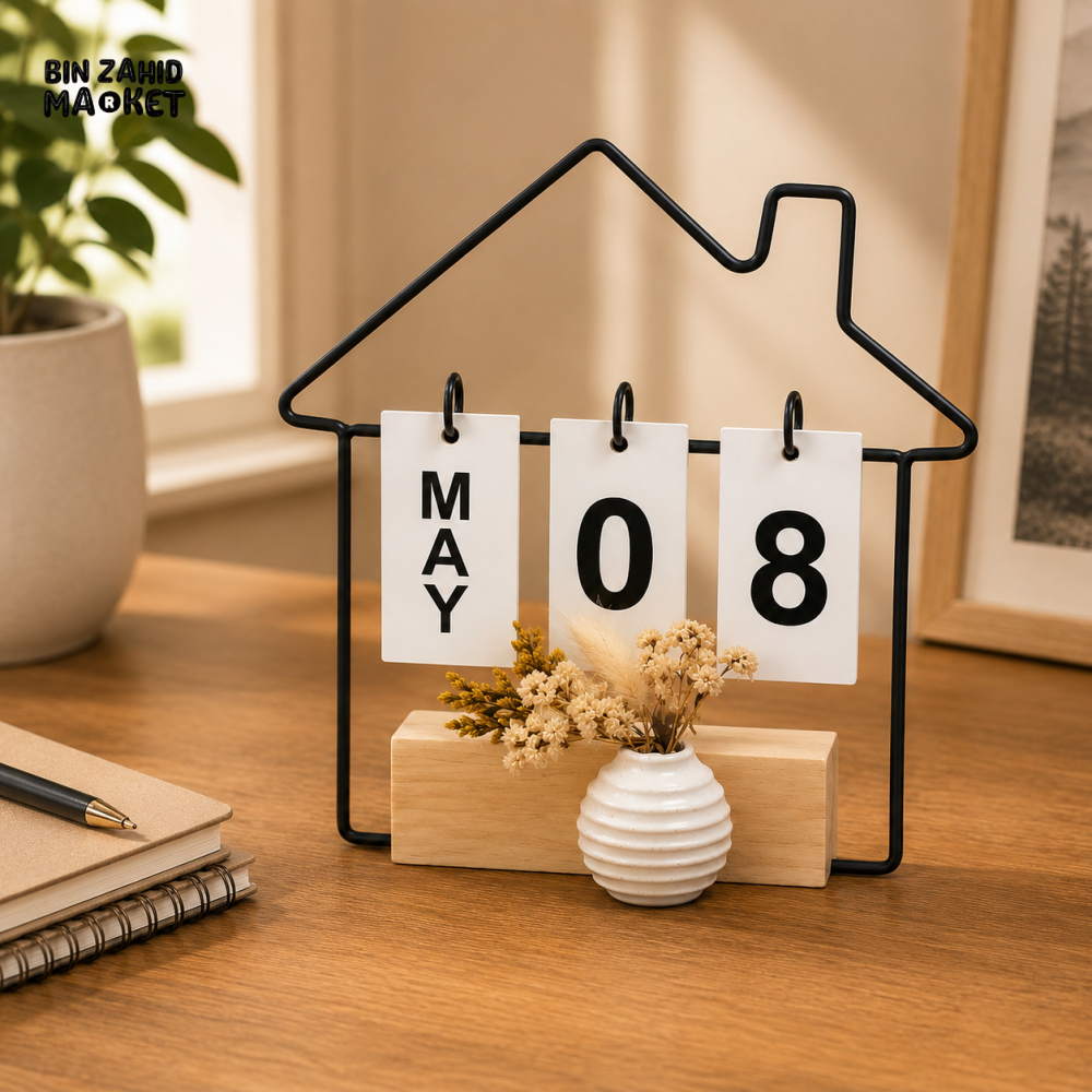 ZIBA House Shape Perpetual Calendar Stand