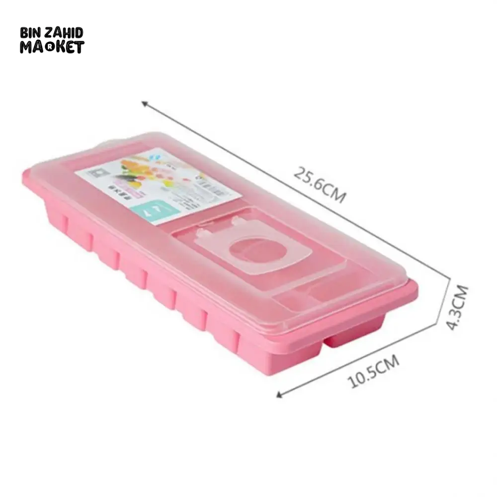 ICE CUBE TRAY WITH LID NON-STICK PLASTIC MOLD FOR JELLY & DRINKS