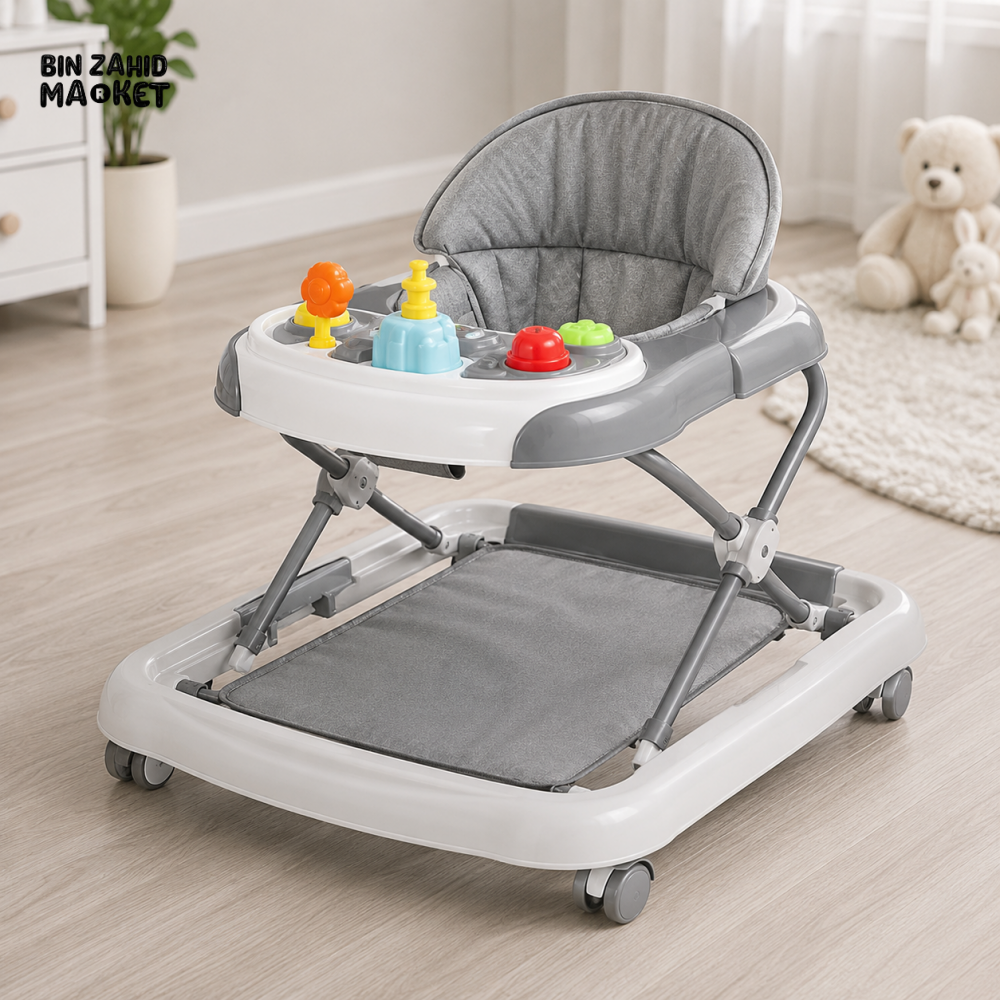 INFANTES BABY WALKER WITH FOOT PAD - GREY