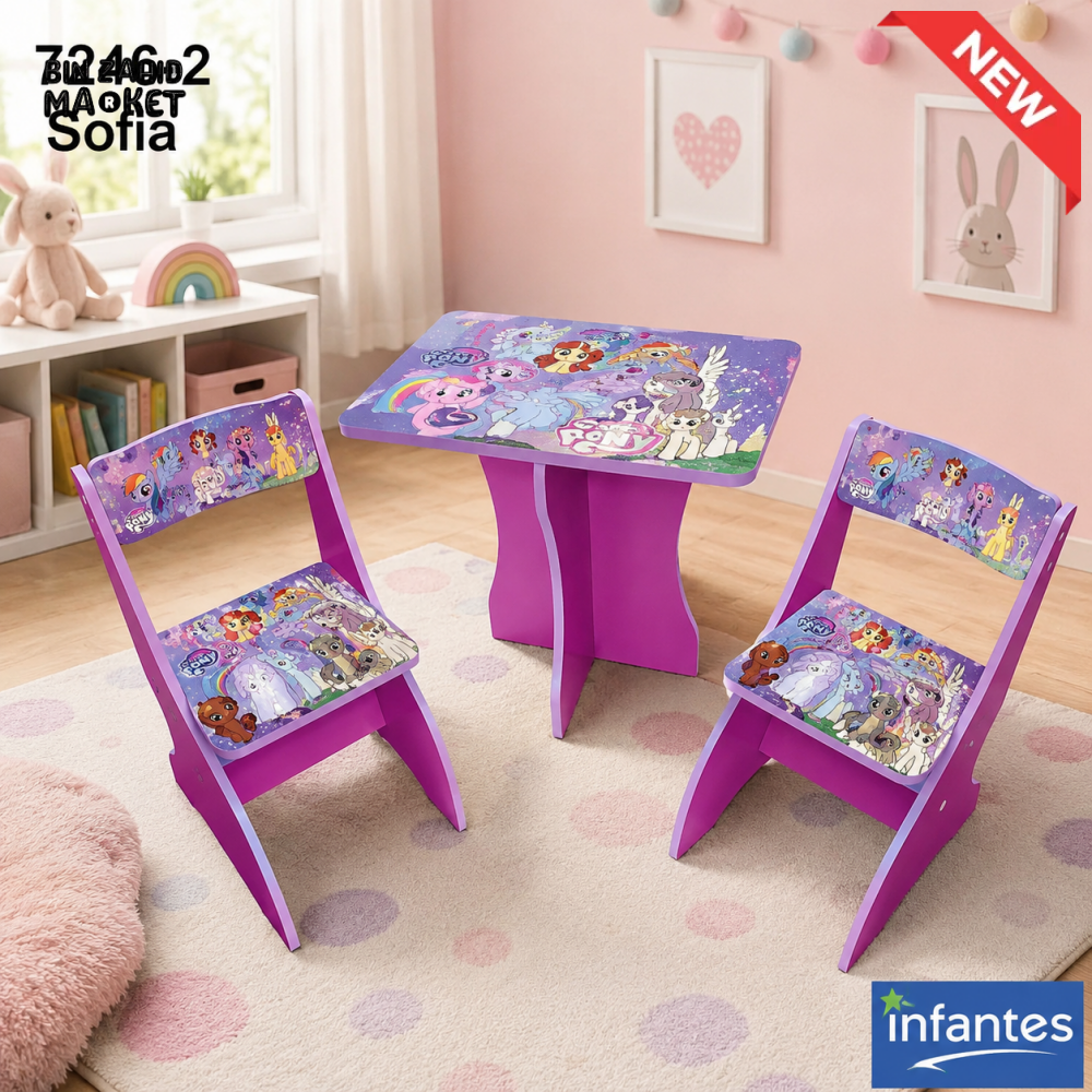 INFANTES KIDS STUDY DESK WITH CHAIRS - SOFIA