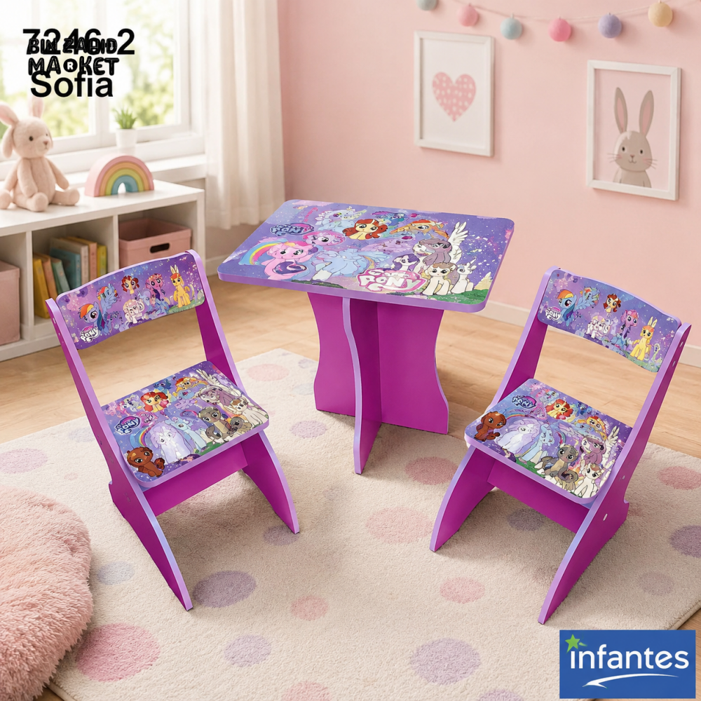 INFANTES KIDS STUDY DESK WITH CHAIRS - SOFIA