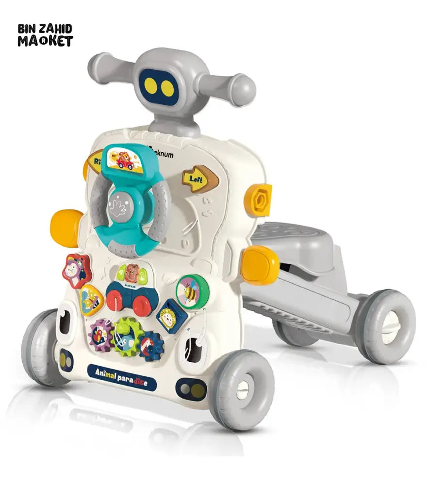 JOYOUS 6-IN-1 MULTIFUNCTIONAL WALKER BEST FOR EARLY EDUCATION & TODDLER DEVELOPMENT ACTIVITY CENTER WITH PLAY LEARN & WALK FUNCTIONS - GREY