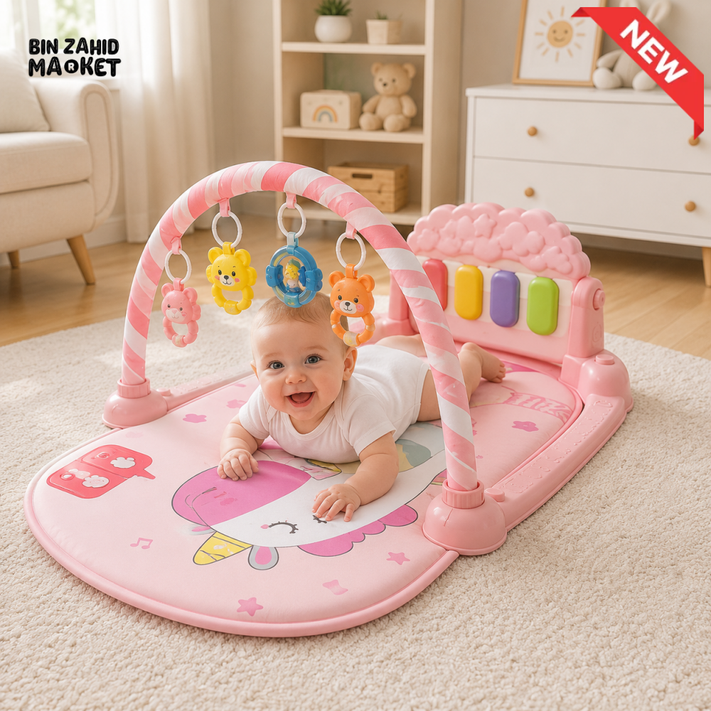 JOYOUS BABY PEDAL PIANO PLAY GYM MAT - PINK