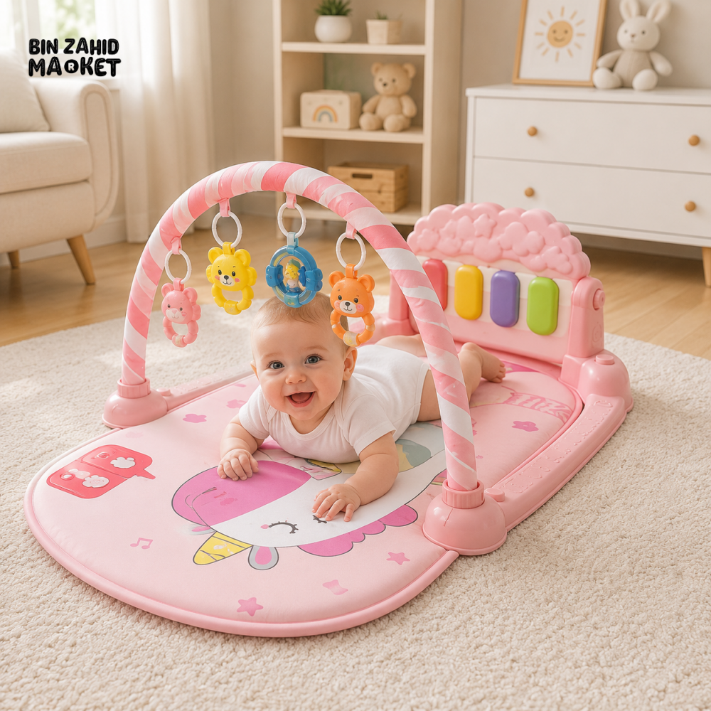 JOYOUS BABY PEDAL PIANO PLAY GYM MAT - PINK