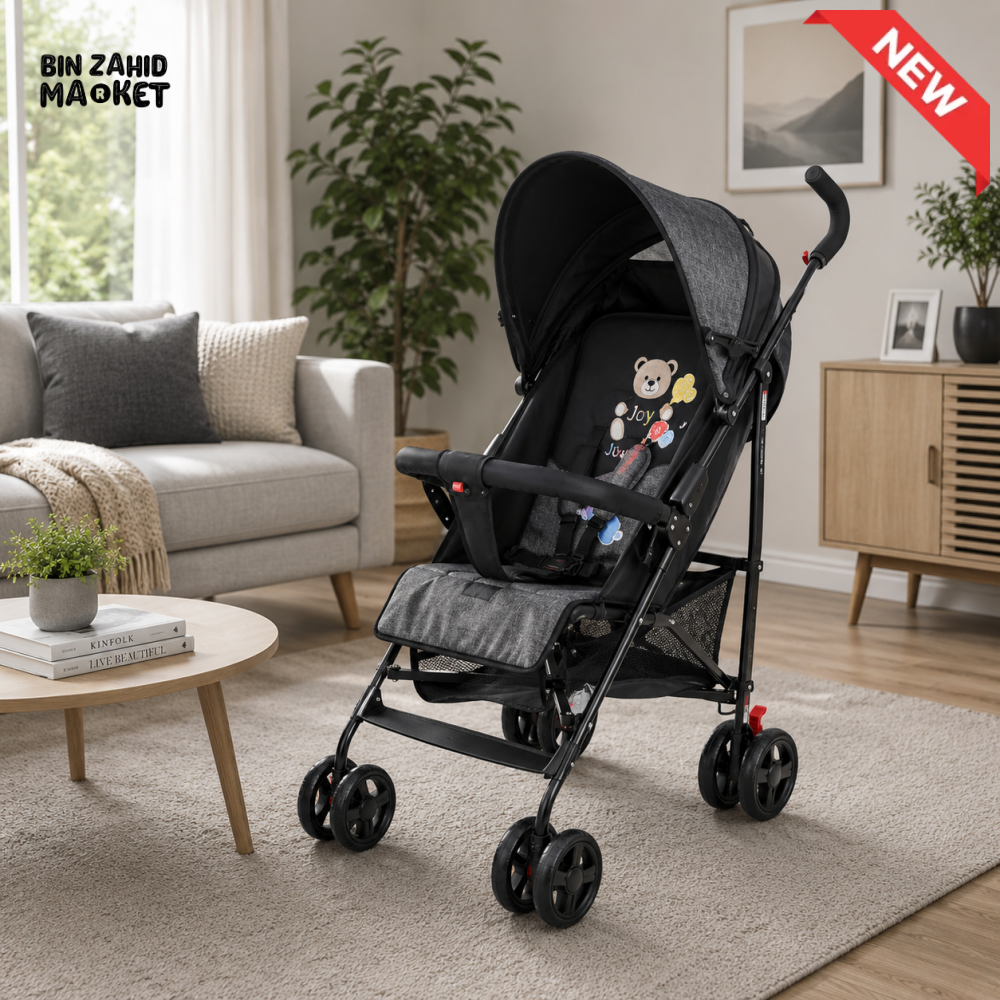 JOYOUS MULTIPOSITION BABY STROLLER WITH HANDLE - BLACK