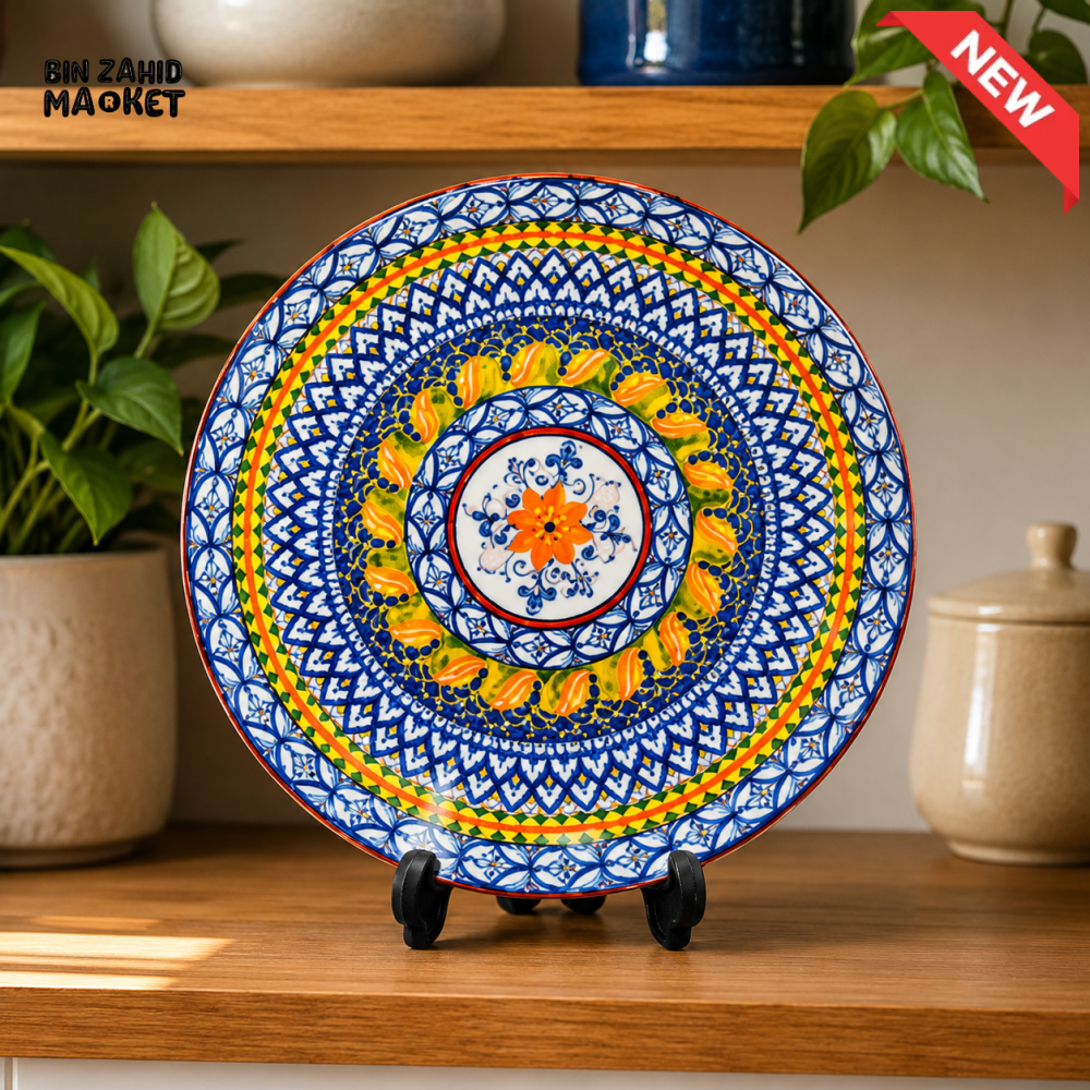 KASHGAR POTTERY CERAMIC DECORATIVE SERVING PLATE