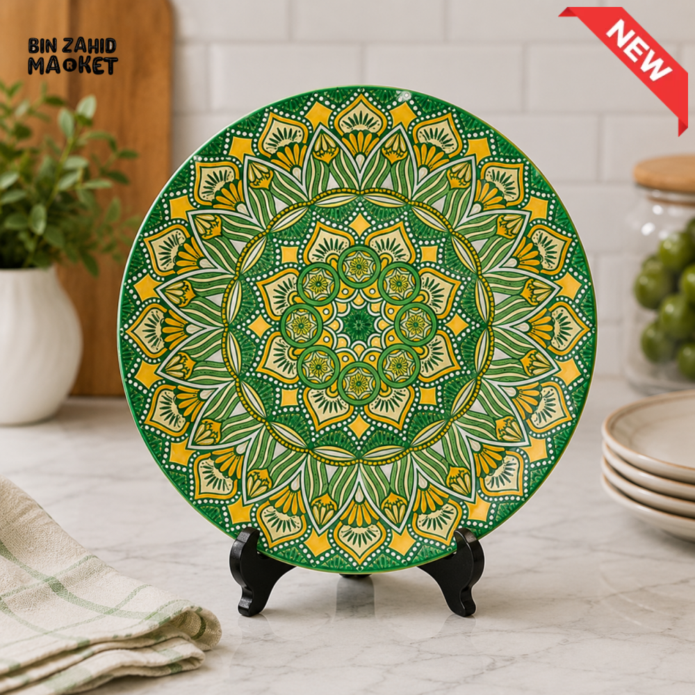 KASHGAR POTTERY CERAMIC DINNER PLATE - 10 INCH