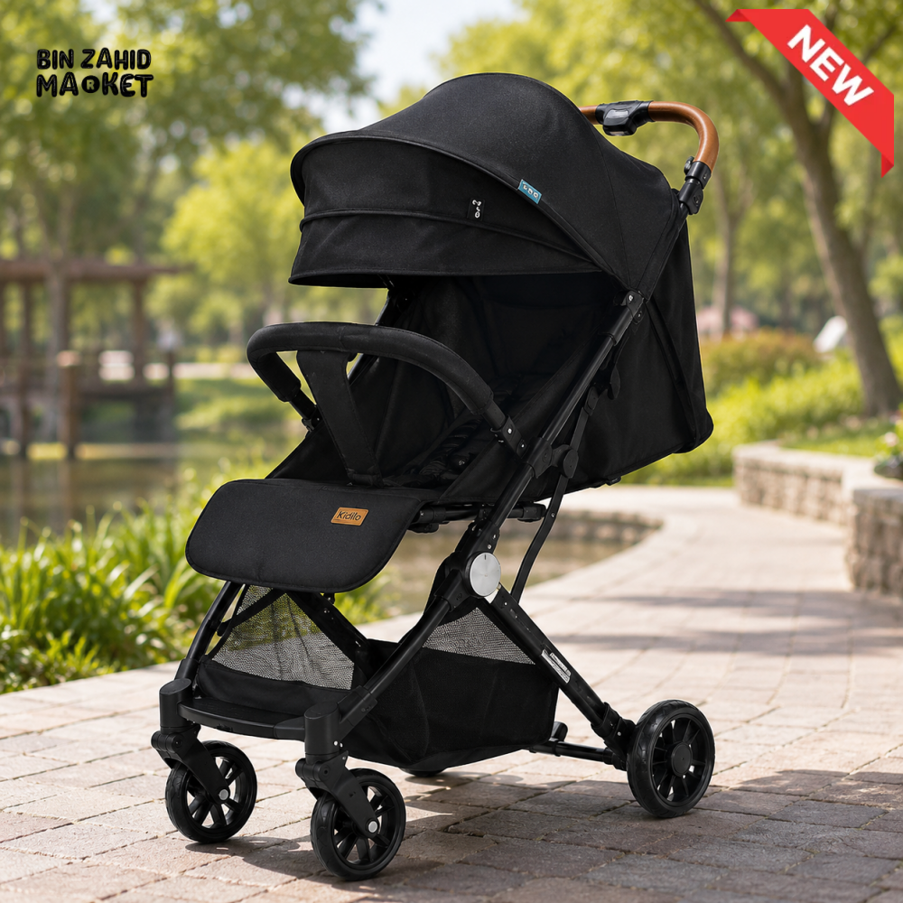 KIDILO LUXURY PORTABLE BABY STROLLER - BLACK