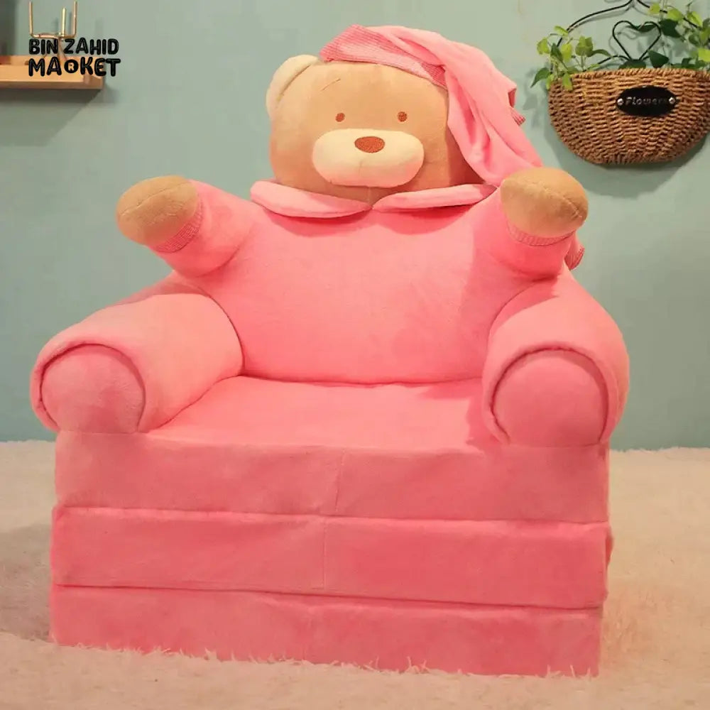 KIDS 3X LAYERS SOFA CUM-BED Pink Bear