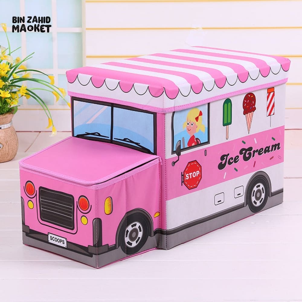 KIDS BUS ORGANIZER STORAGE BOX Ice-Cream