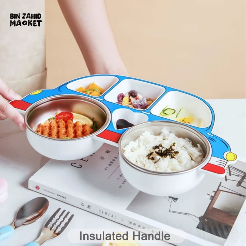 KIDS CAR-SHAPED BENTO LUNCH PLATE WITH COMPARTMENTS FUN & PRACTICAL MEAL TRAY FOR TODDLERS
