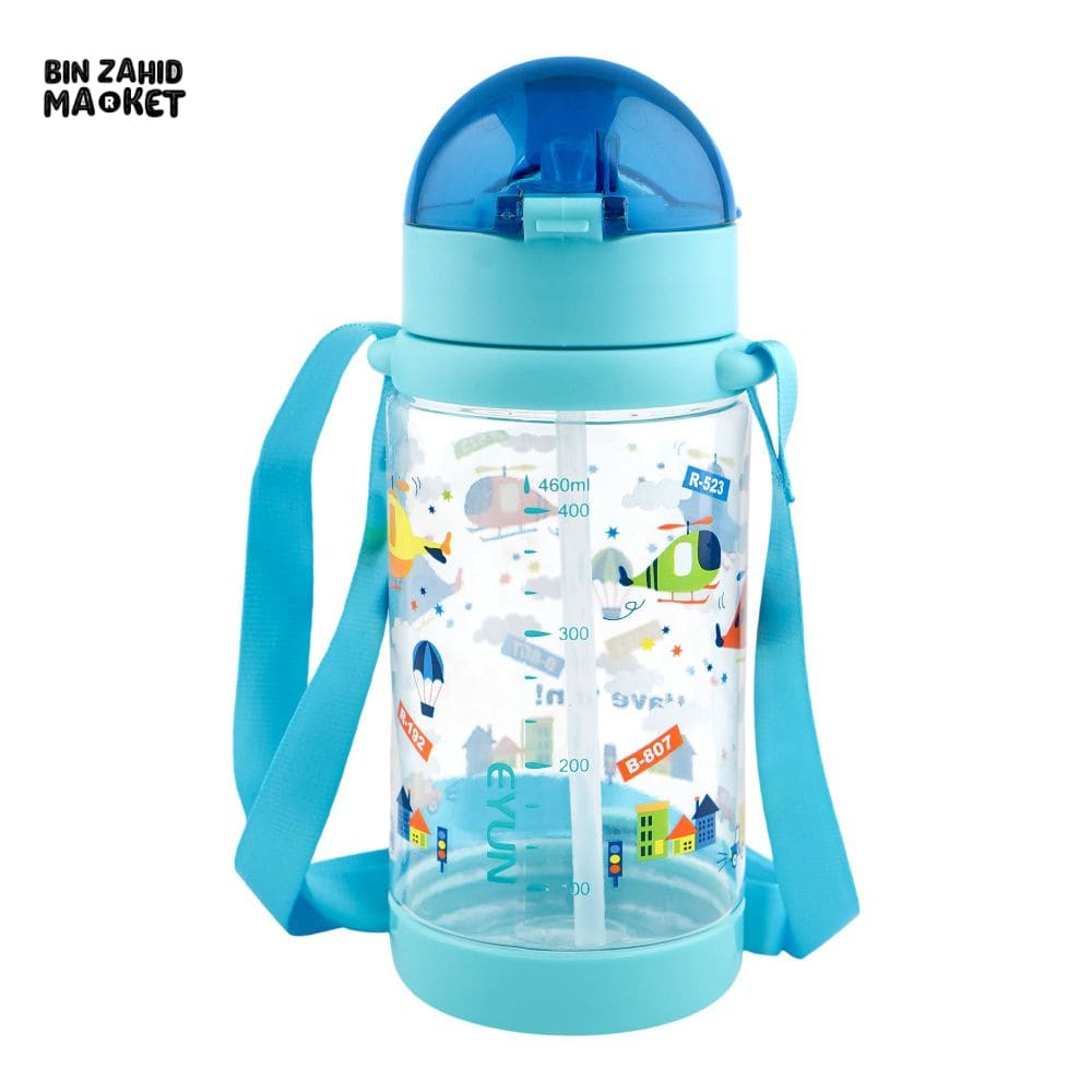 KIDS CARTOON CREATIVE FANCY WATER BOTTLE BLUE SB-08 460ML