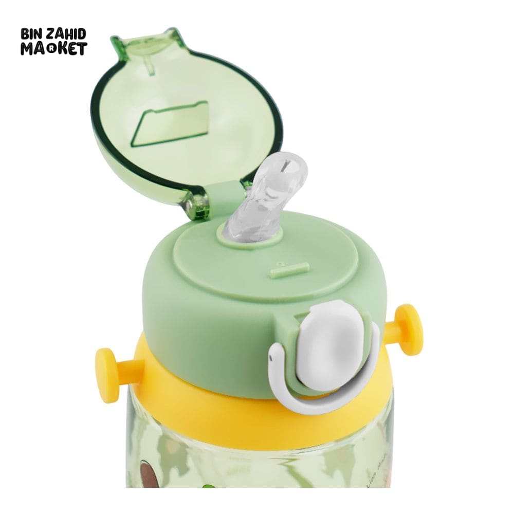 KIDS CARTOON FANCY WATER BOTTLE WITH STRAP GREEN SB-14 600ML
