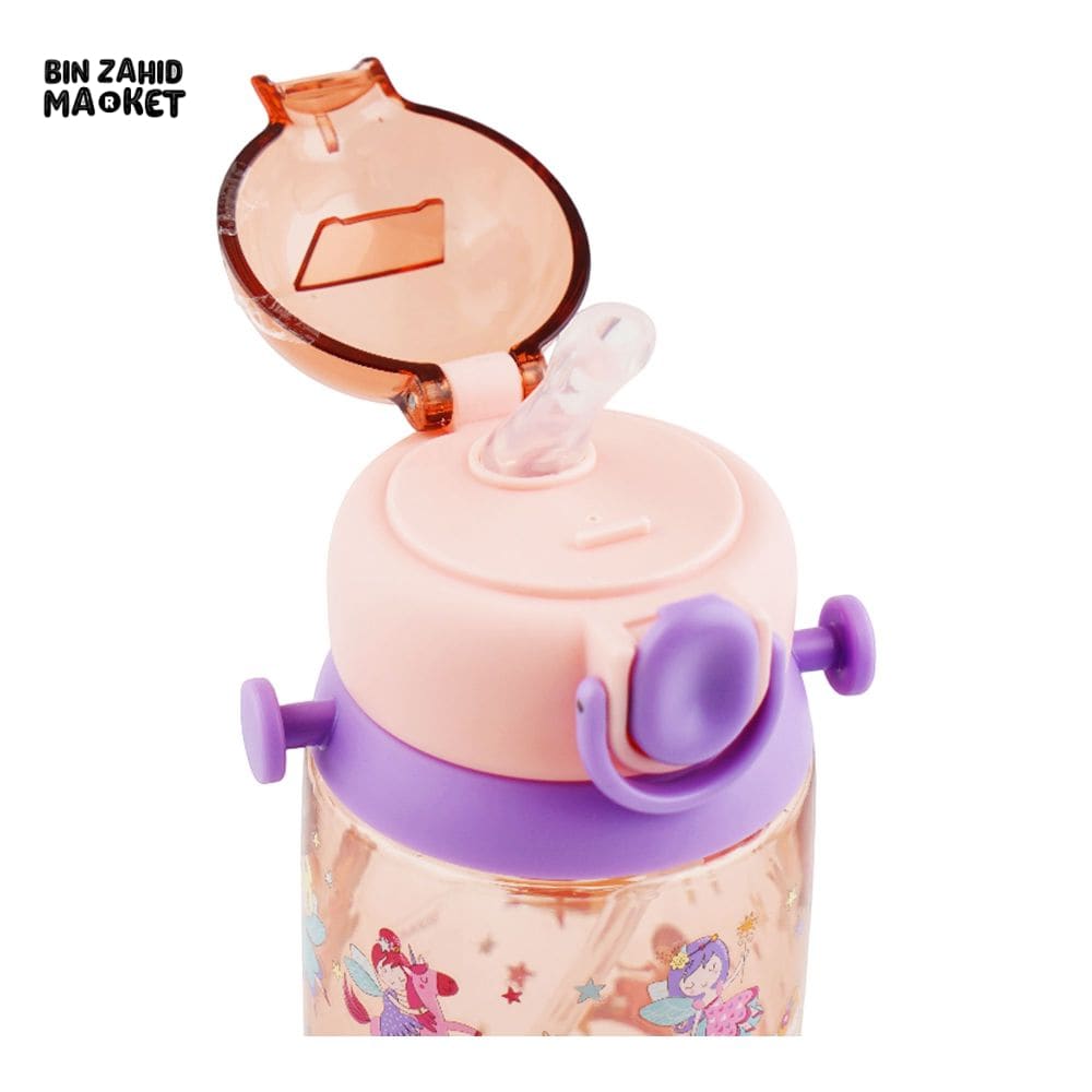 KIDS CARTOON FANCY WATER BOTTLE WITH STRAP ORANGE SB-14 600ML