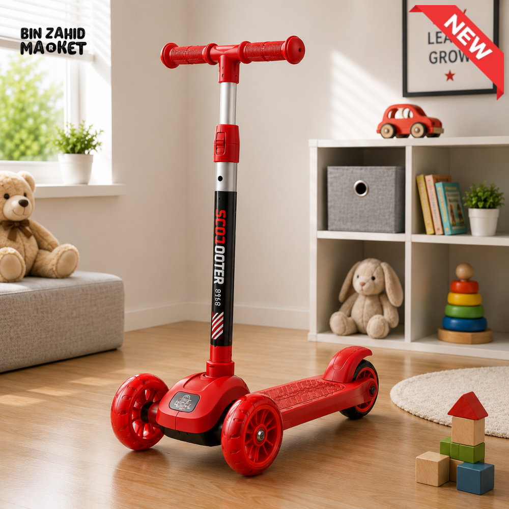 KIDS MINI 3-WHEEL FOLDABLE SCOOTER - RED