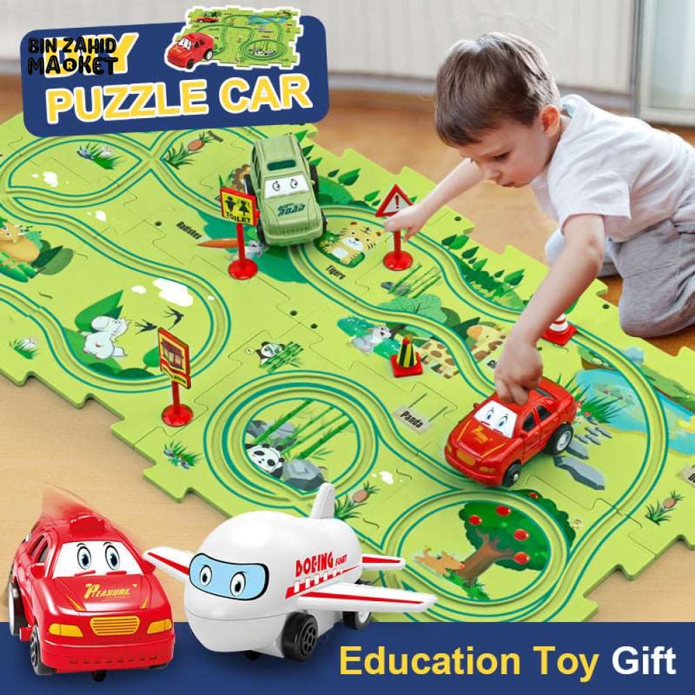 KIDS PUZZLE ELECTRIC TRACK TOY SET 13 PIECES JIGSAW