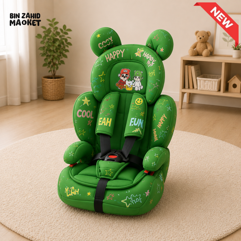 KIDS SAFETY BOOSTER CAR SEAT - GREEN