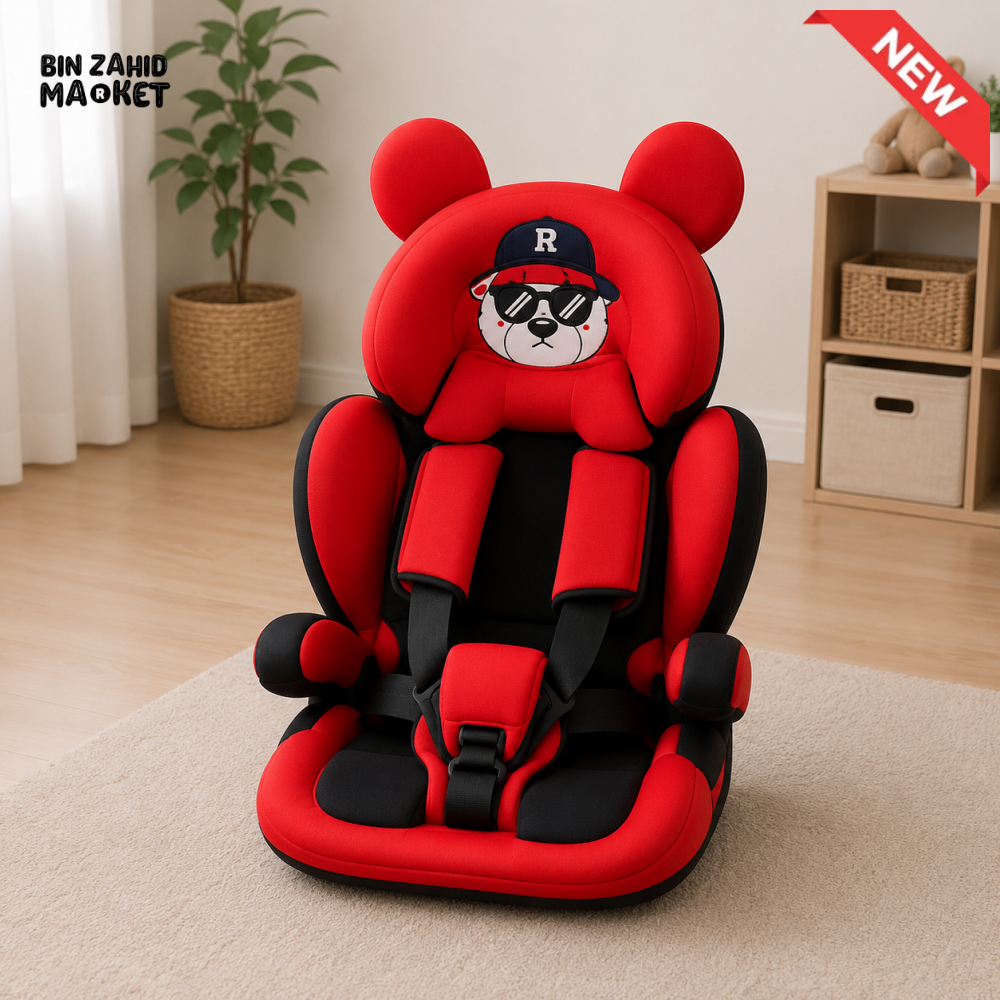 KIDS SAFETY BOOSTER CAR SEAT - RED