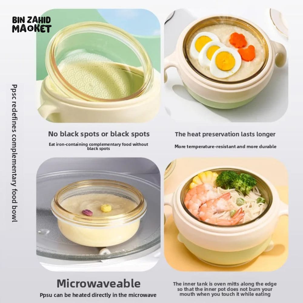 KIDS SUCTION FEEDING BOWL – FOOD-GRADE STAINLESS STEEL TEMPERATURE MAINTENANCE