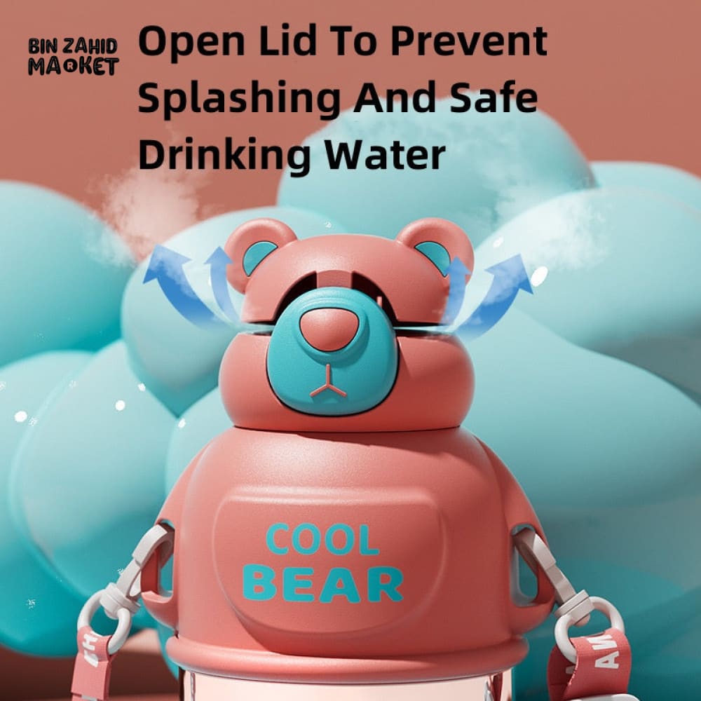 KIDS THERMOS 800ML – CUTE BEAR DESIGN HOT & COLD PORTABLE FLASK
