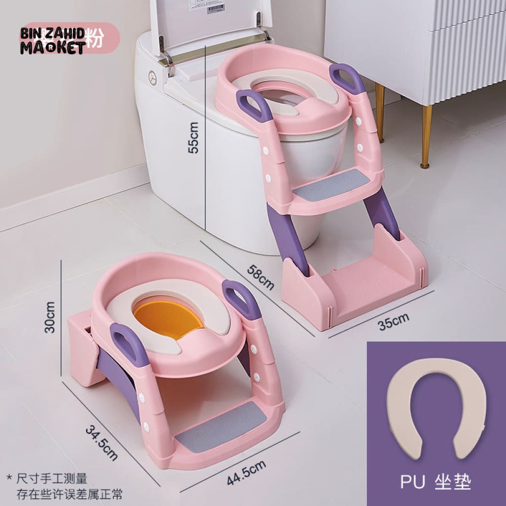 KIDS TOILET COMMODE LADDER Pink (2in1)