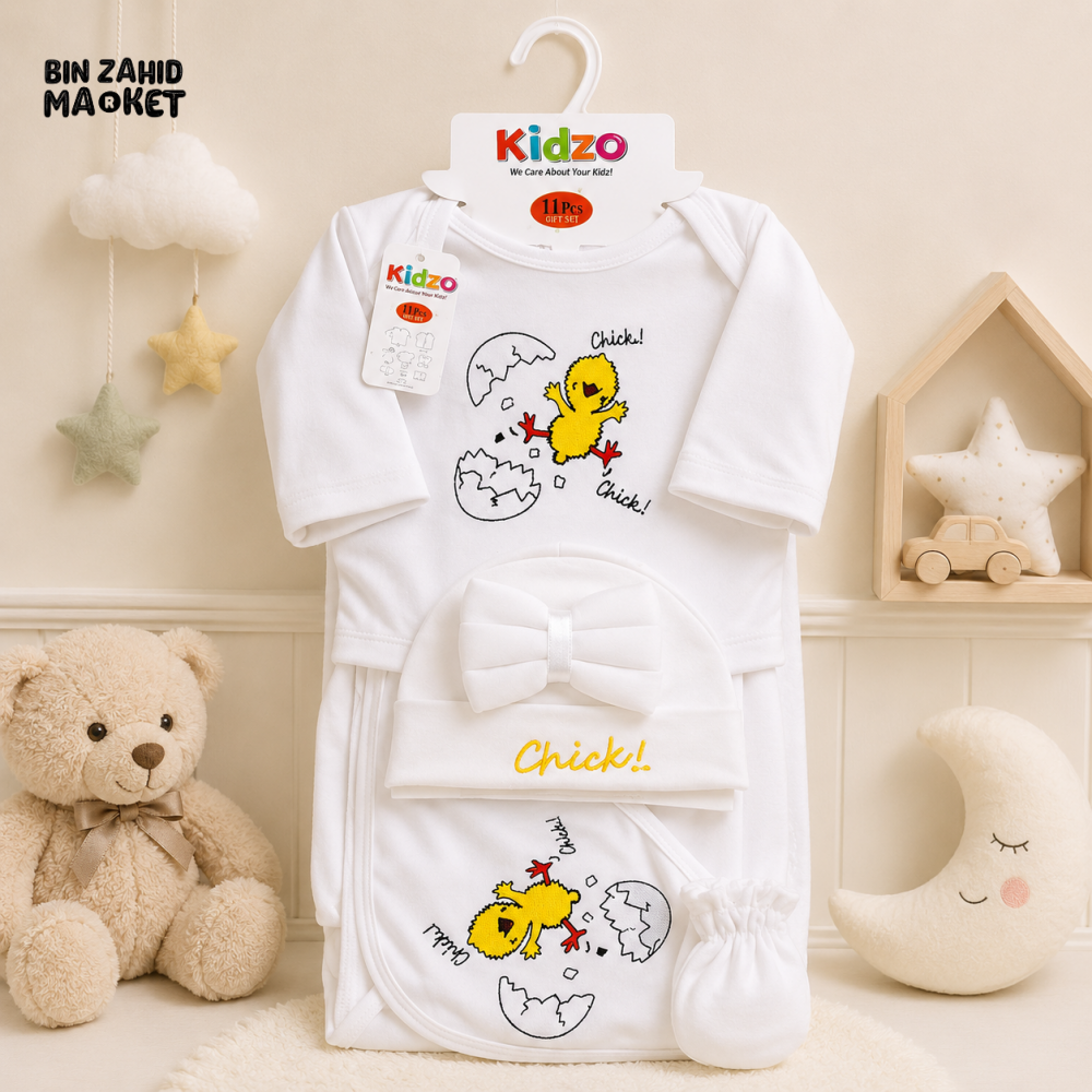 KIDZO 7 PCS NEWBORN BABY GIFT SET – PRINCESS EMBROIDERED DESIGN