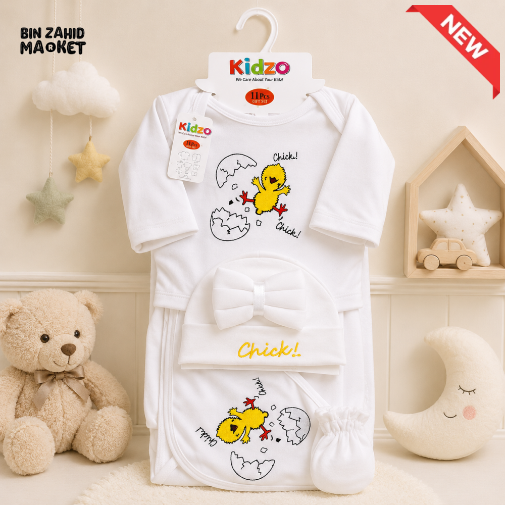 KIDZO 7 PCS NEWBORN BABY GIFT SET – PRINCESS EMBROIDERED DESIGN