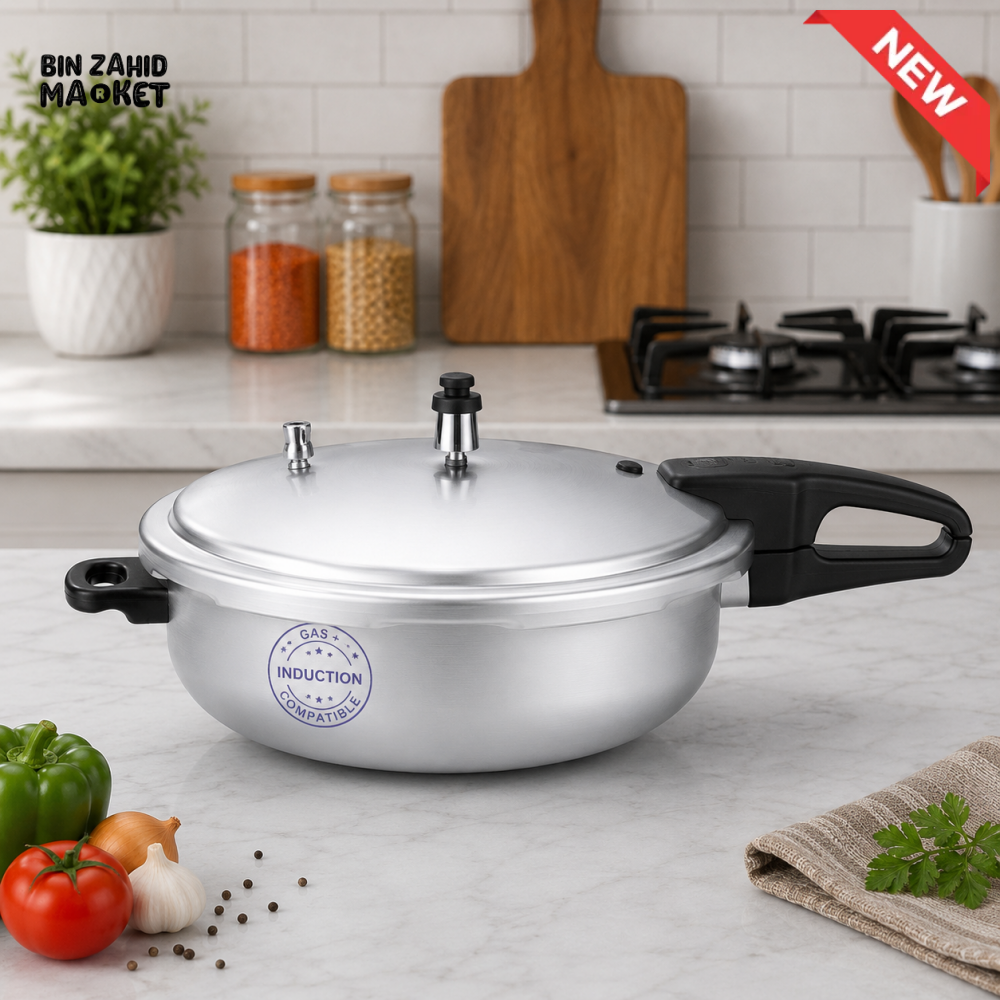 KITCHEN KING SILVER INDUCTION PRESSURE COOKER – 5 LITER