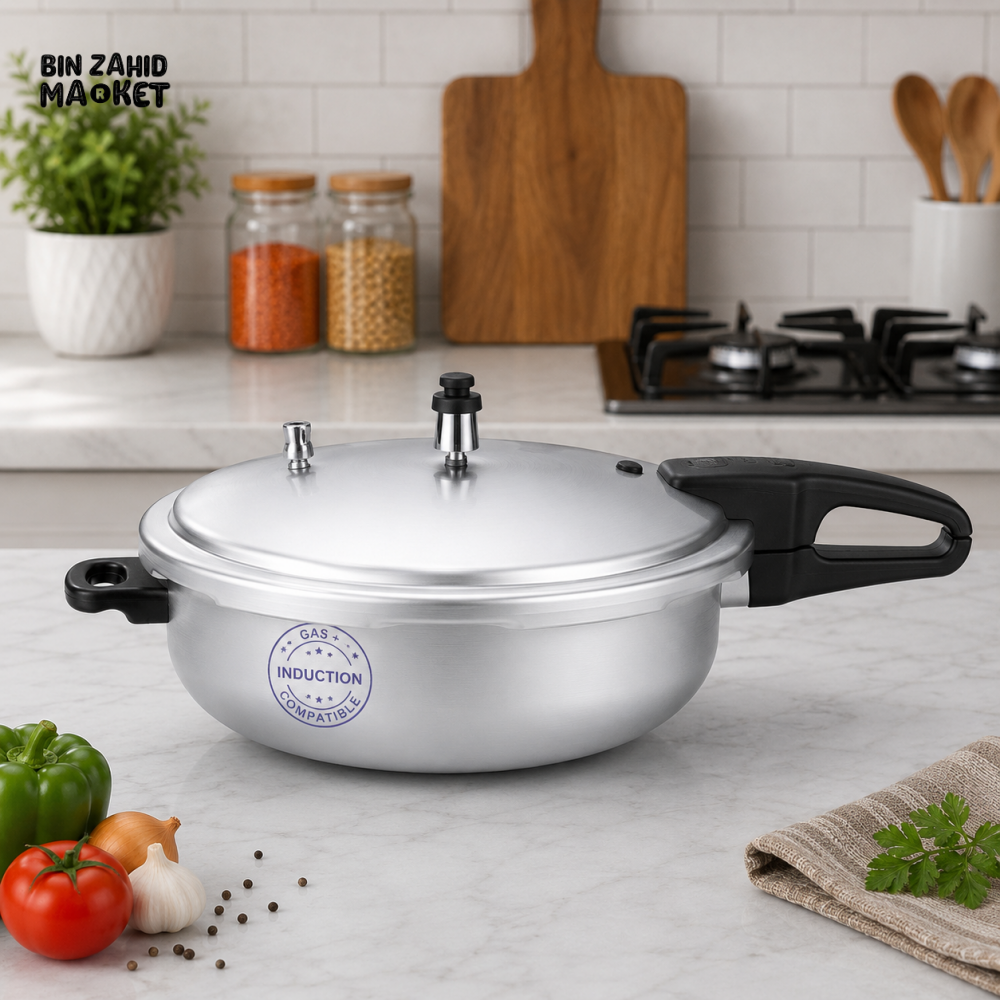 KITCHEN KING SILVER INDUCTION PRESSURE COOKER – 5 LITER