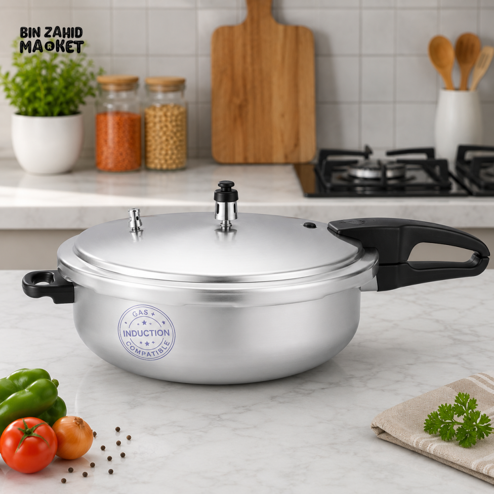 KITCHEN KING SILVER INDUCTION PRESSURE COOKER – 7 LITER