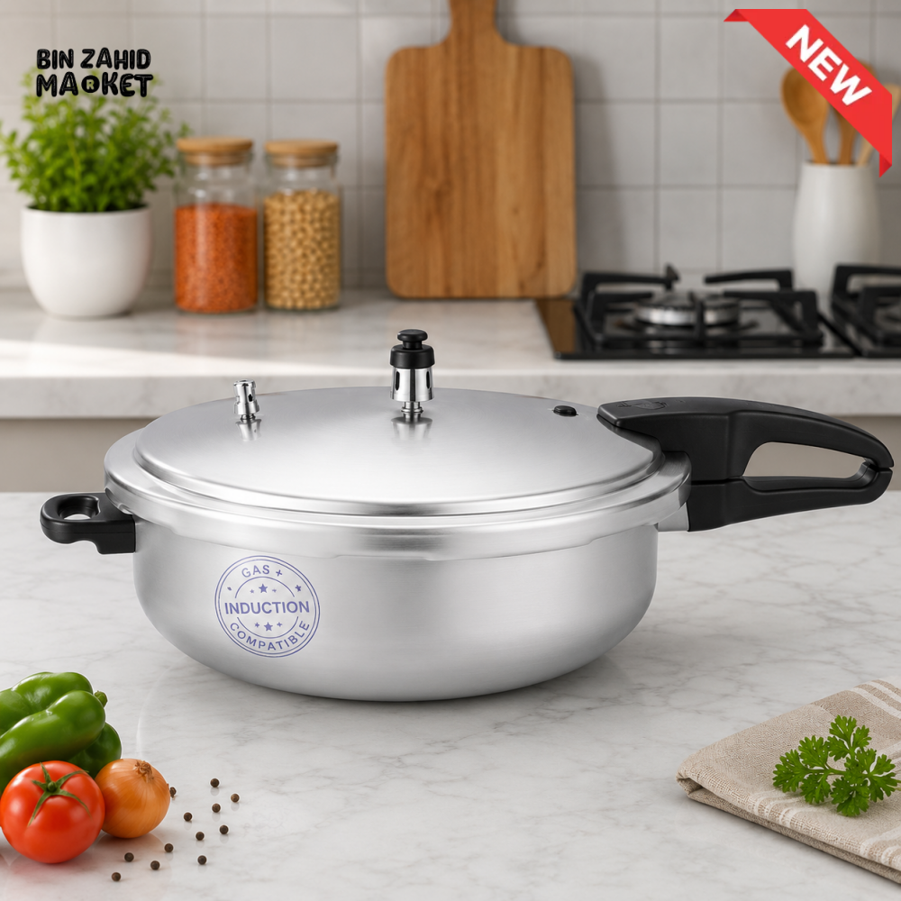 KITCHEN KING SILVER INDUCTION PRESSURE COOKER – 7 LITER