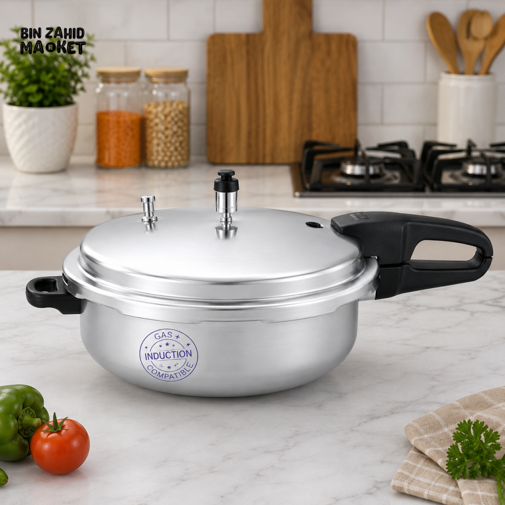 KITCHEN KING SILVER INDUCTION PRESSURE COOKER 9 - LITER